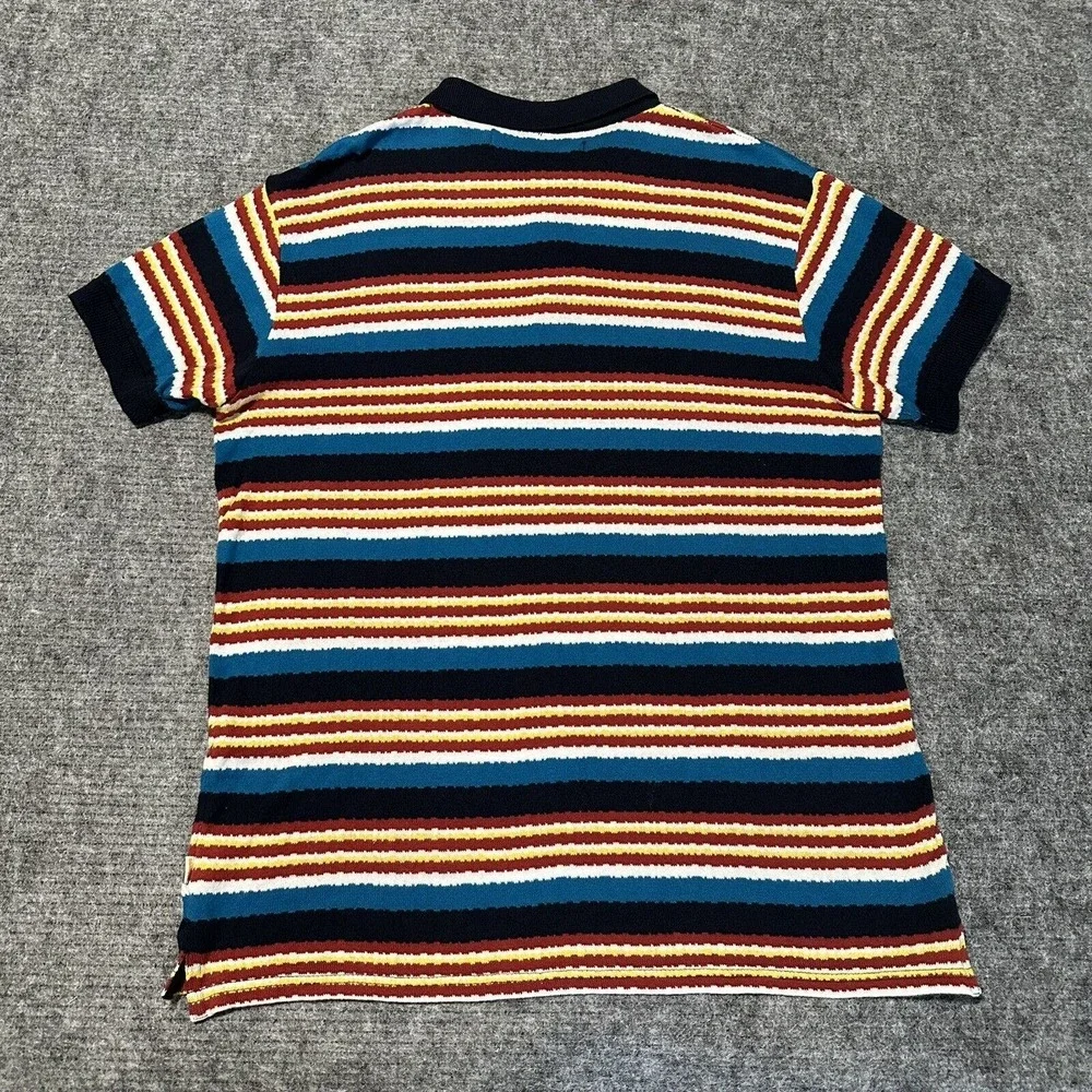 AMBSN California Polo Shirt Mens Medium Striped Knit Polo Cali West Coast - Picture 13 of 15